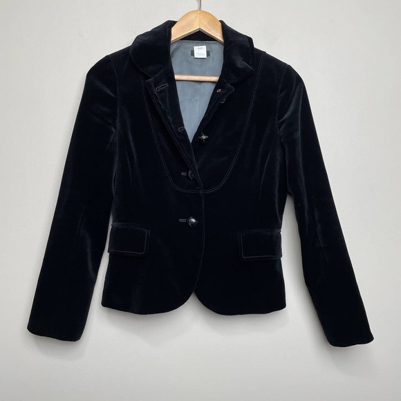 J. Crew Jackets & Blazers - J. Crew Beautiful Velvet Vintage Style Blazer Single Breast Black 2P